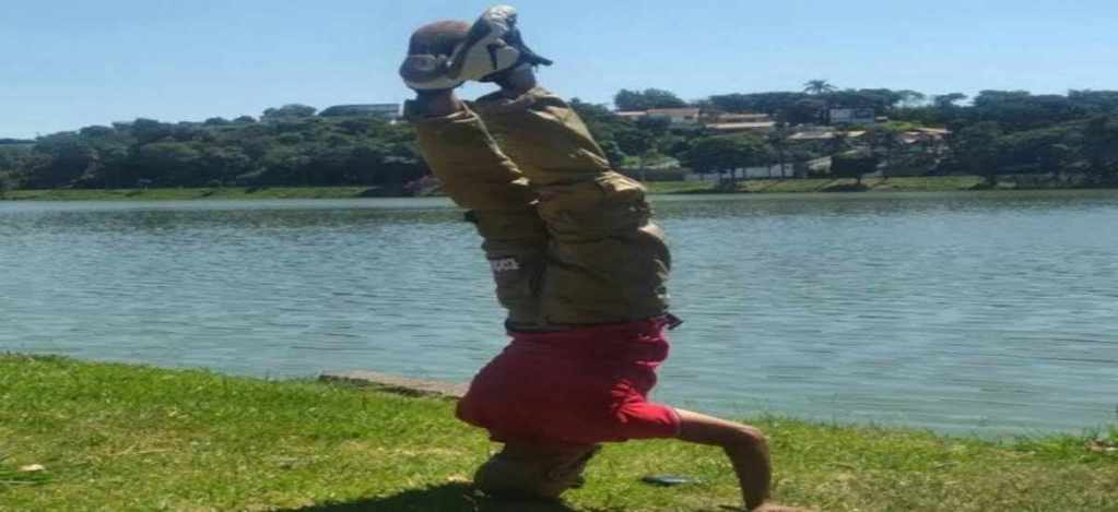 Headstand pose in nature increases health in the brain and brings a wealth of experience to your inner balance